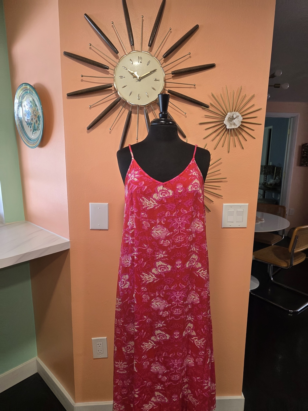 NATURAL LIFE Fuchsia Floral Maxi Dress Large Boho Babe Summer - Picture 7 of 12